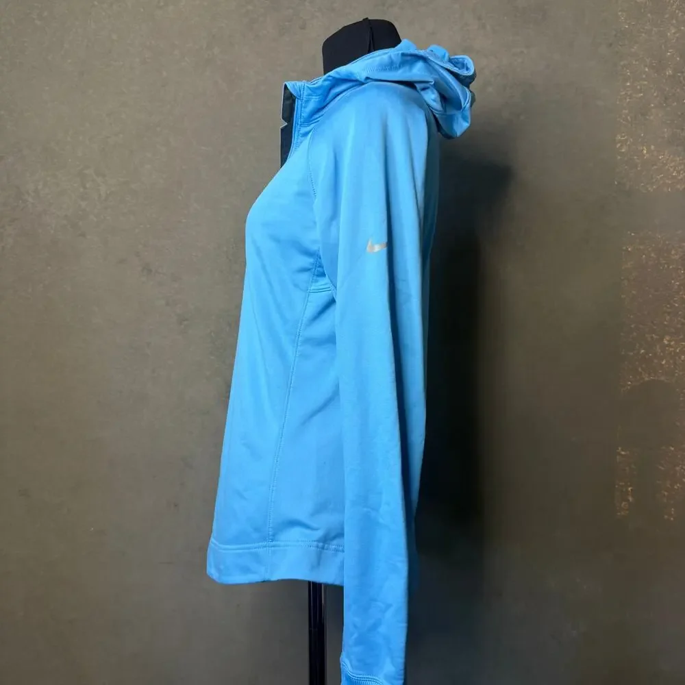 Nike Dri-Fit Light Blue Quarter Zip Hoodie Women's M Athletic Running